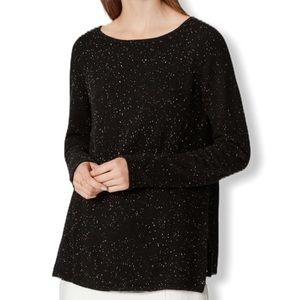 Loft Mixed Media Side Ribbed Sweater